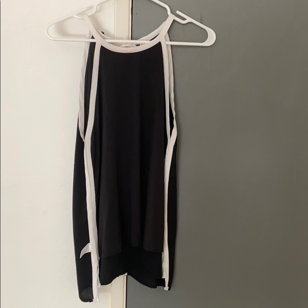 Black tank top blouse with white lining size S
